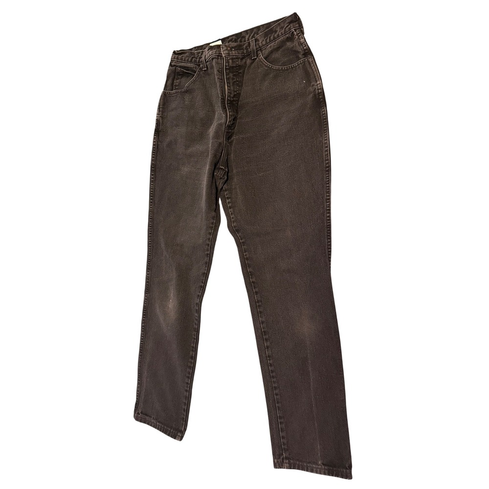 Wrangler Vintage High Waisted Straight Leg Jeans Faded Black Denim